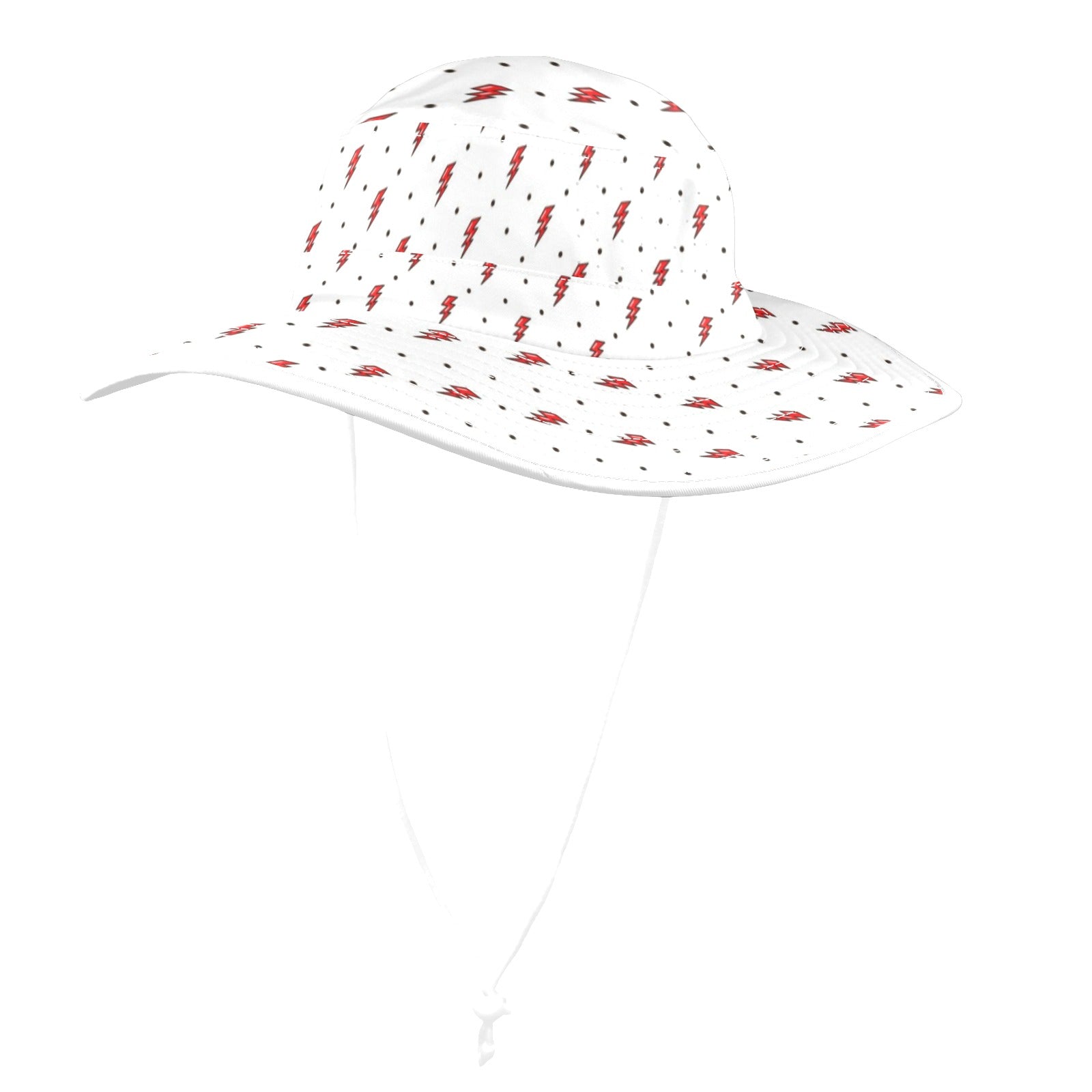 Red Lightning - Wide Brim Bucket Hat Wide Brim Bucket Hat comic Printed Offshore