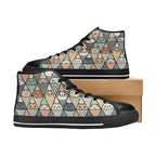 Diamond Cat Pattern Women's High Top Canvas Shoes Womens Classic High Top Shoes animal Printed Offshore