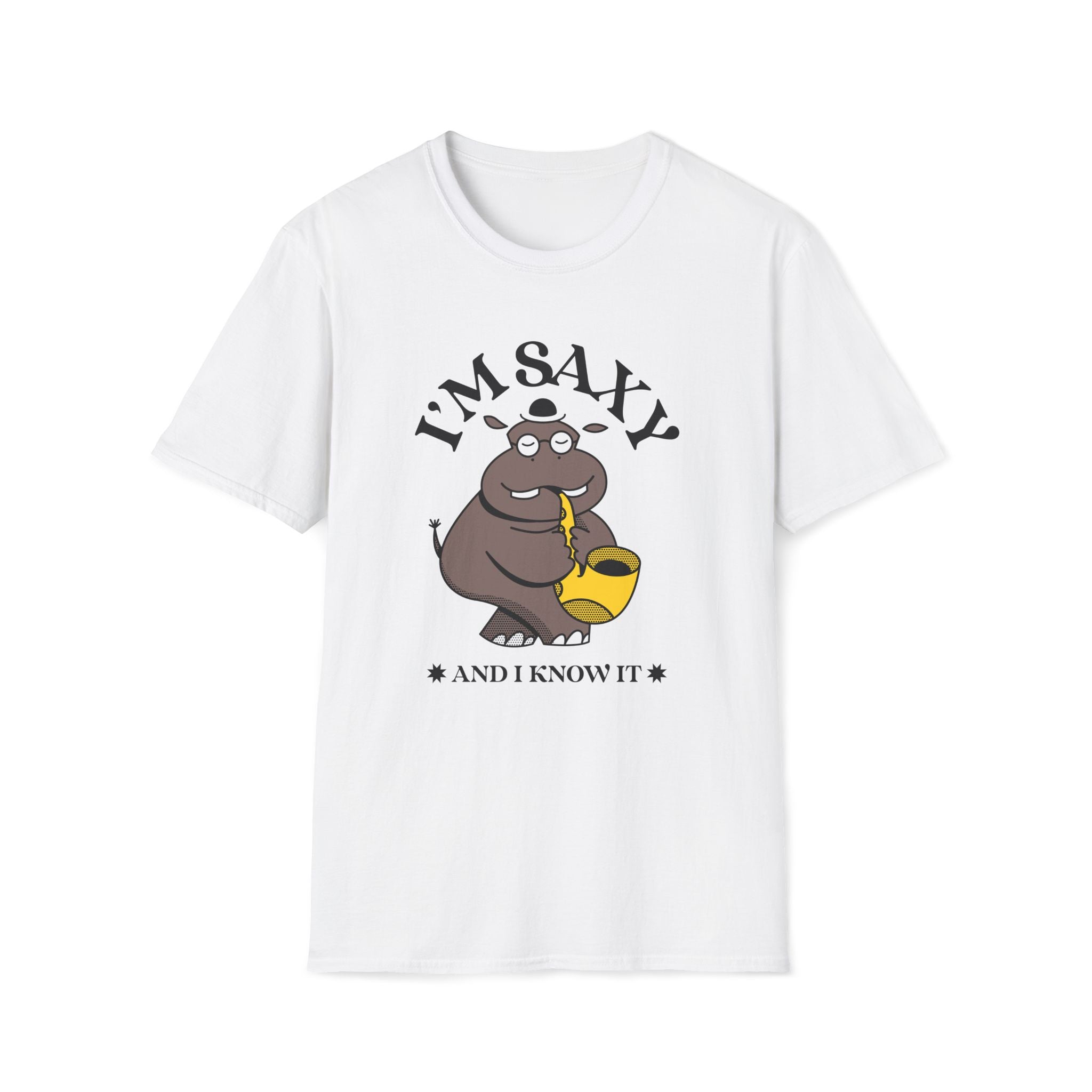 I'm Saxy And I Know It, Saxophone Hippo - Unisex Softstyle T-shirt