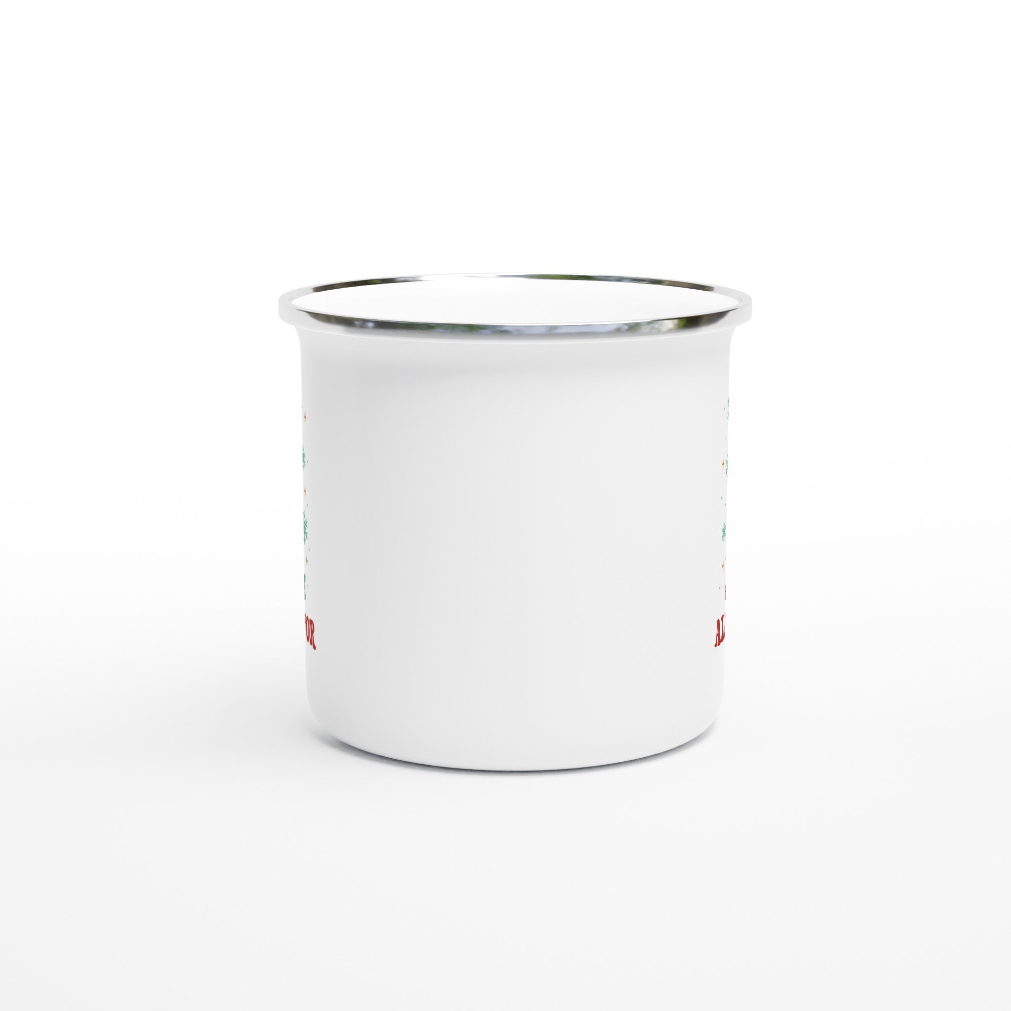 All Booked For Christmas White 12oz Enamel Mug Enamel Mug