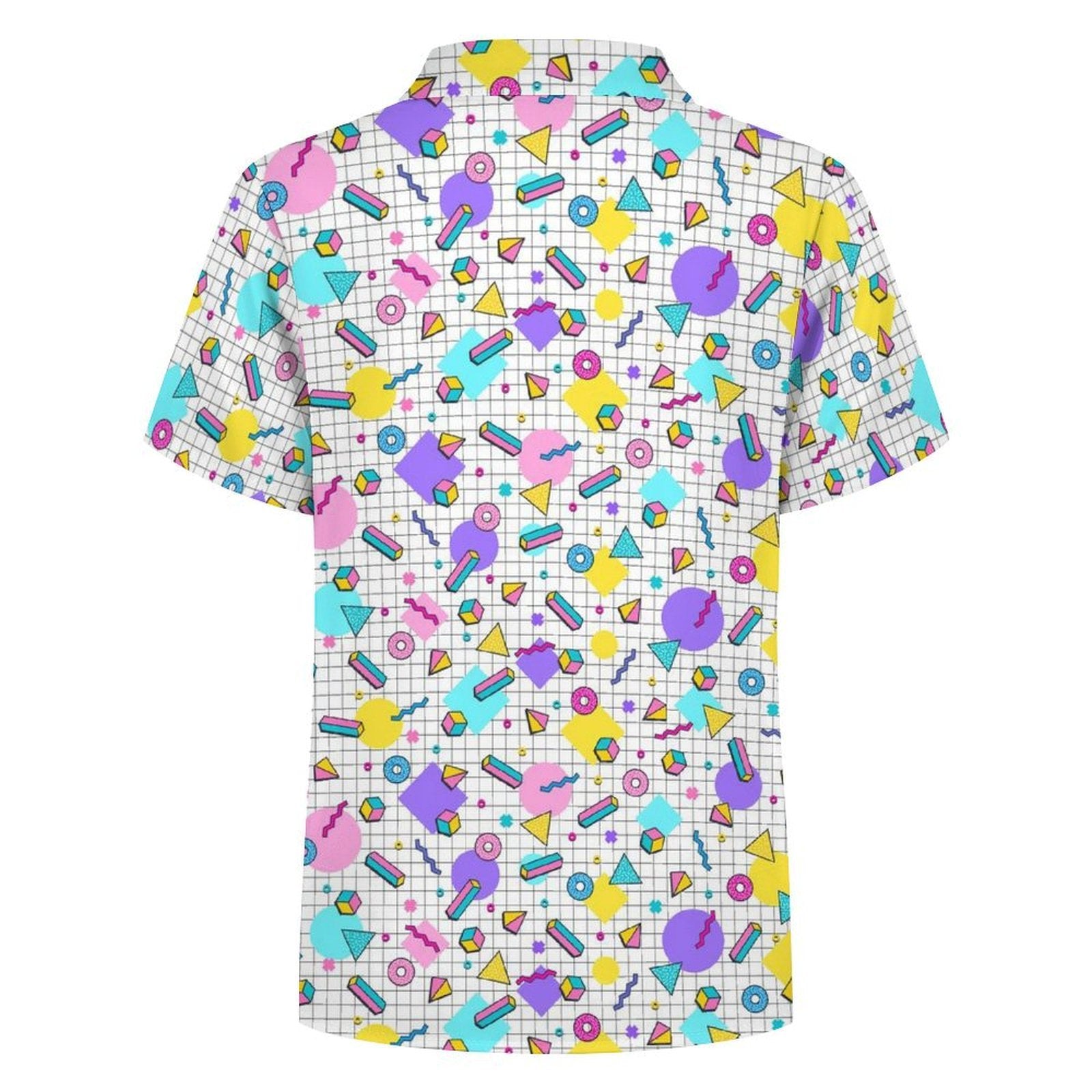 80's Grid Kids Youth Short Sleeve Button Up Shirt