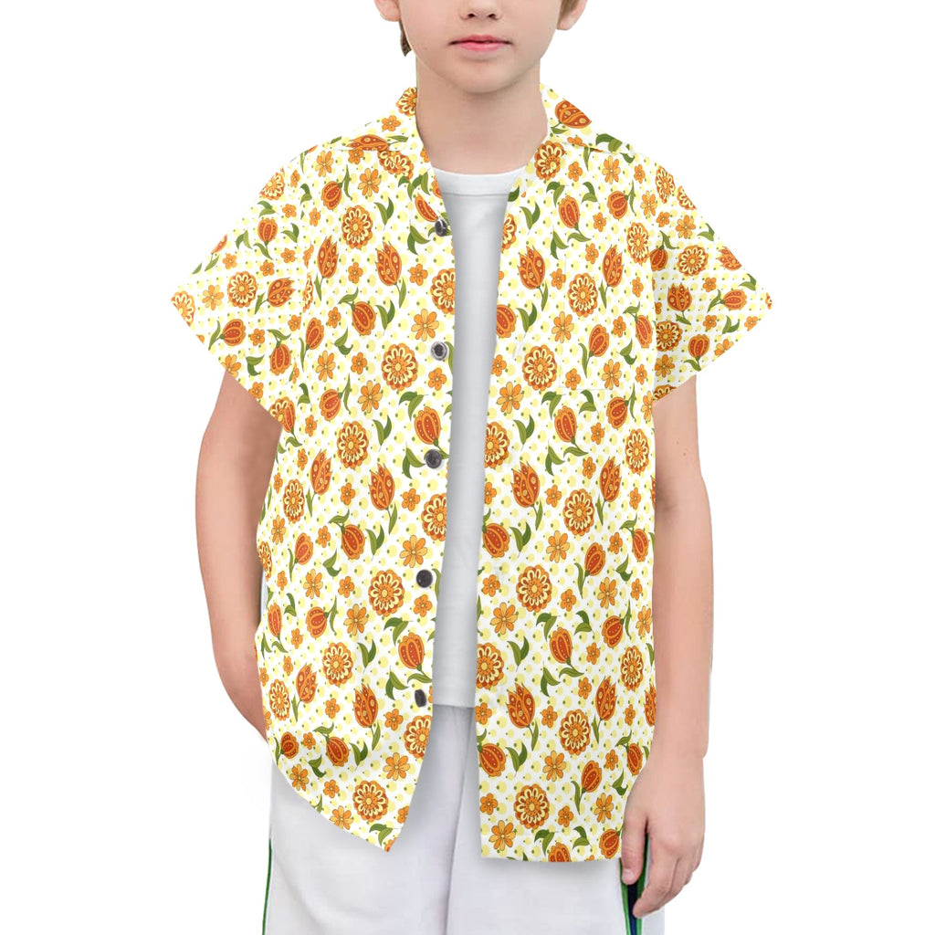 Graphic Floral Senior Kids Hawaiian Shirt