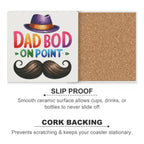 Dad Bod On Point - Ceramic Coasters (Square) Ceramic Coasters Dad Printed Offshore