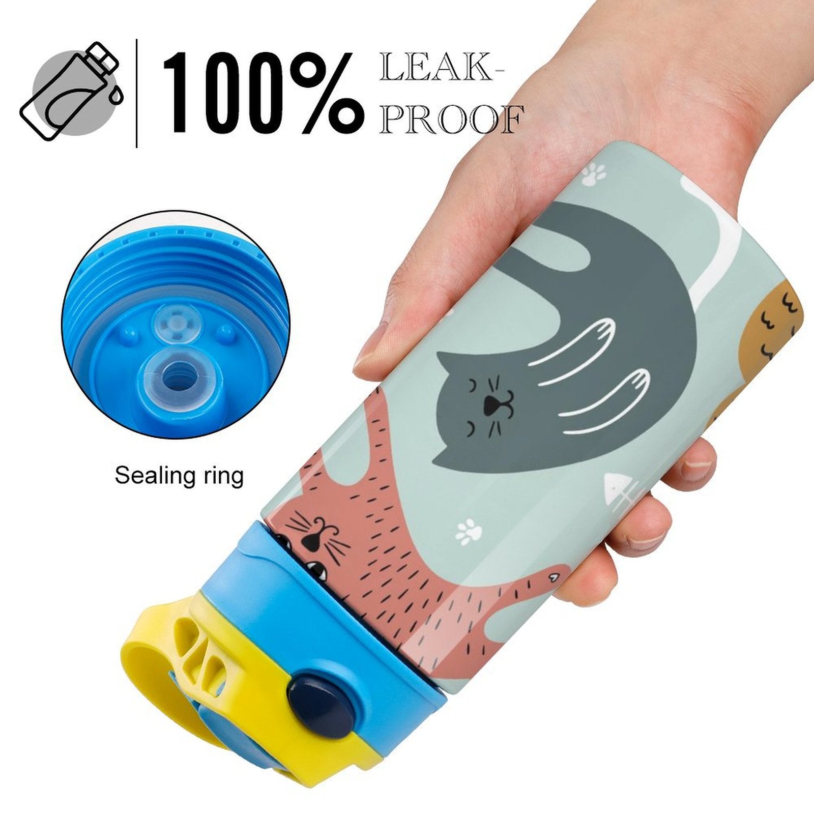 Cat Stretch - Little Kids Water Bottle Little Kids Water Bottle animal Printed Offshore