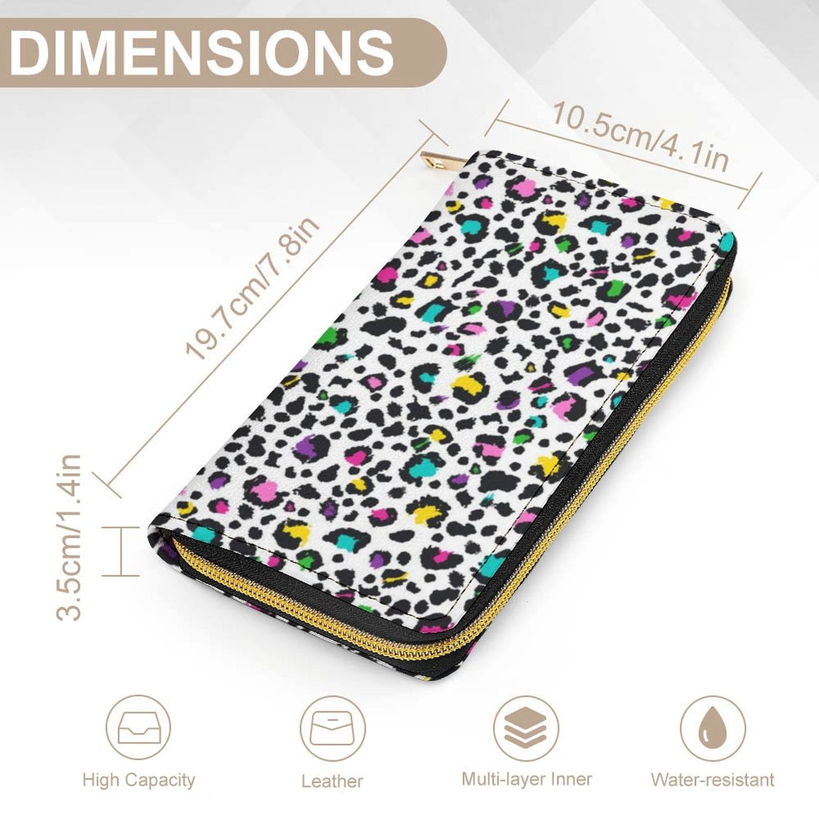 Leopard Print In Colour -  PU Leather Wallet