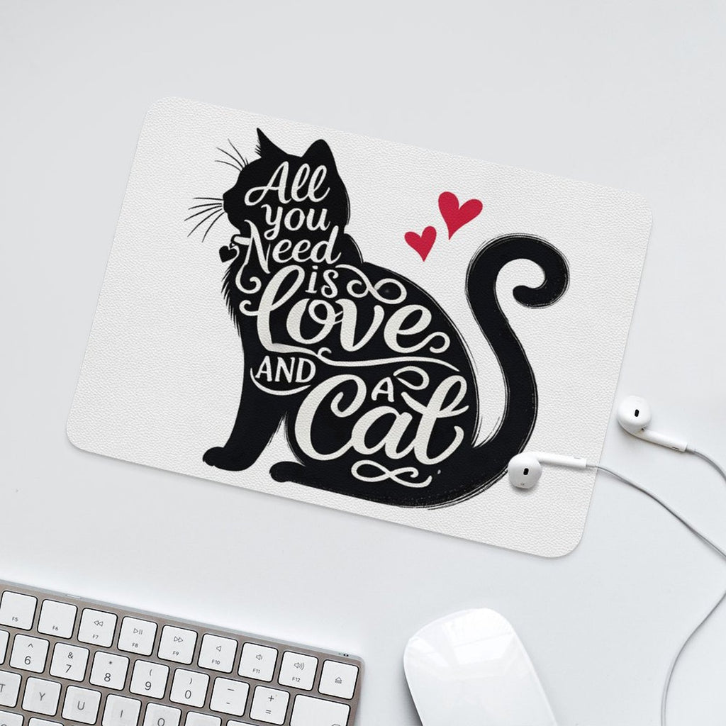 All You Need Is Love And A Cat Leather Mouse Pad Leather Mouse Pad animal Printed Offshore