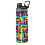 Crosshatch Geometric - Insulated Water Bottle with Dual-Use Lid (18oz) One Size Insulated Water Bottle with Dual-Use Lid (18oz) Printed Offshore