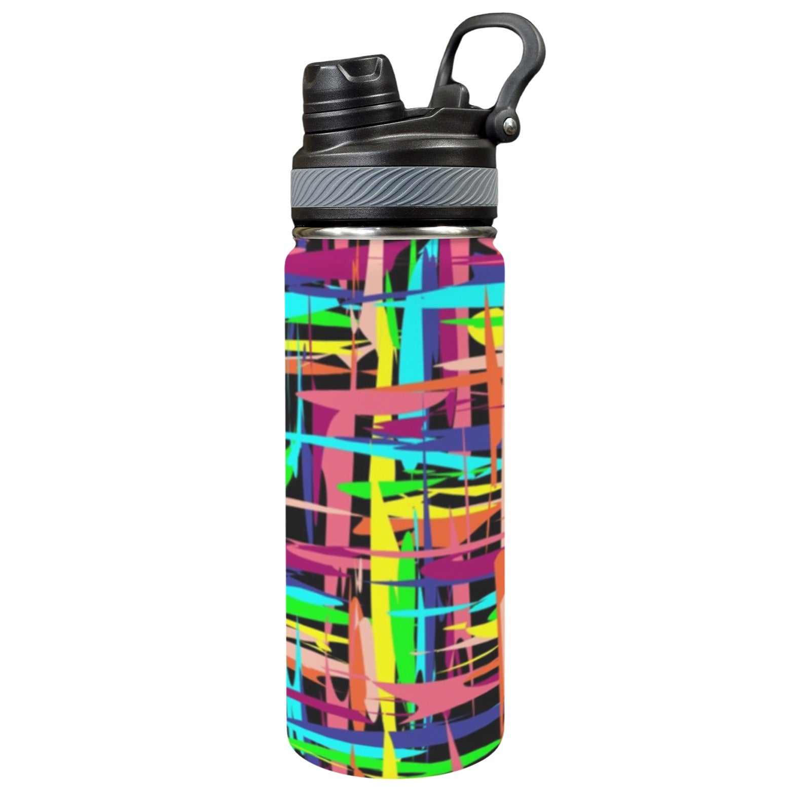 Crosshatch Geometric - Insulated Water Bottle with Dual-Use Lid (18oz) One Size Insulated Water Bottle with Dual-Use Lid (18oz) Printed Offshore