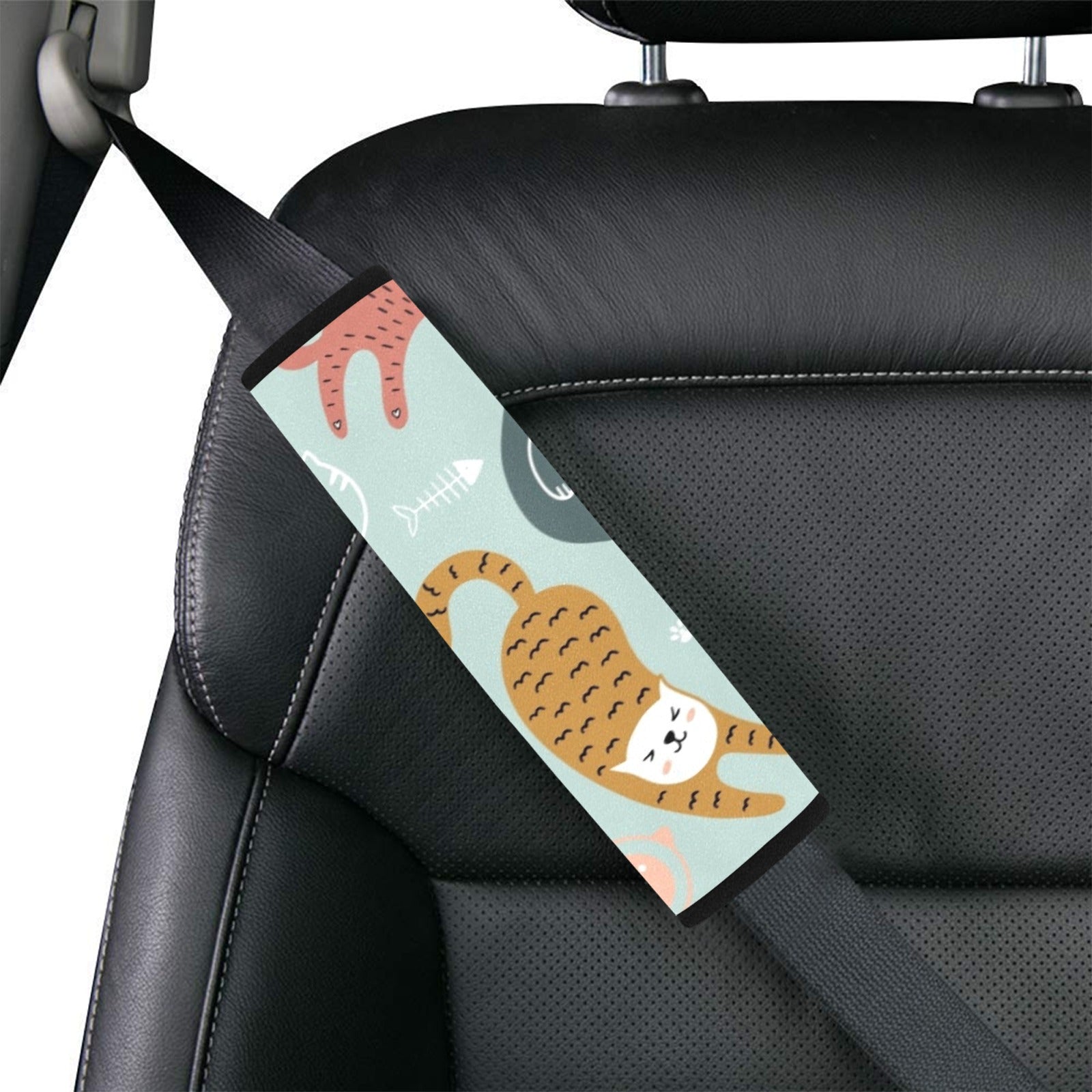 Cat Stretch Car Seat Belt Cover 7''x10'' (Pack of 2) Car Seat Belt Cover 7x10 (Pack of 2) animal Printed Offshore