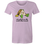 Sandwich, It's What's On The Inside That Counts - Womens T-shirt Lavender Womens T-shirt Food Positivity Printed In Australia