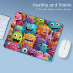 Cute Monsters Leather Mouse Pad Leather Mouse Pad Printed Offshore Sci Fi