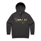 Birds On A Branch - Womens Hoodie Coal Womens Hoodie animal Printed In Australia