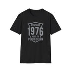 Turning 50, Vintage 1976, Aged To Perfection Unisex Softstyle T-Shirt Black Unisex Adult T-shirt Australian Printer Birthday