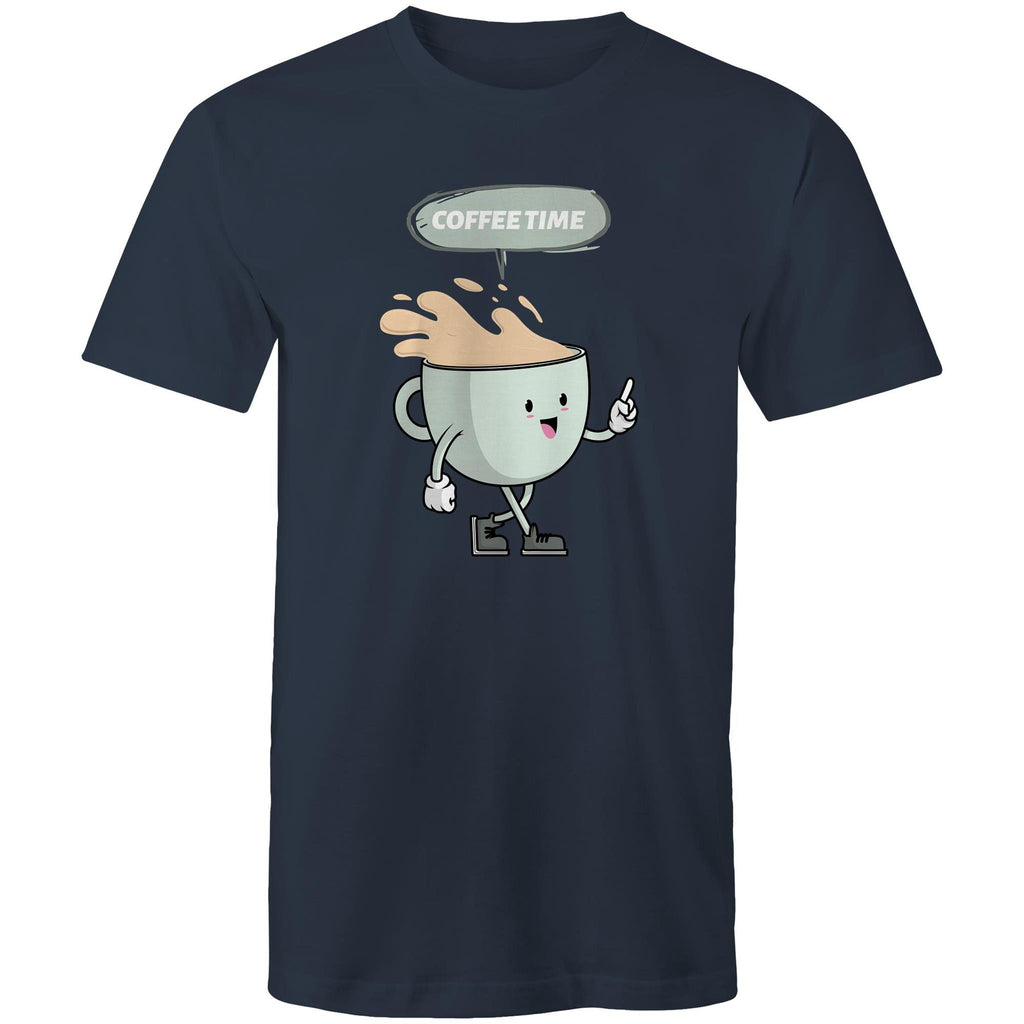 Coffee Time - Mens T-Shirt Navy Mens T-shirt Coffee Printed In Australia