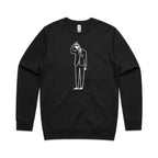 Coffee Brain - AS Colour Stencil Crew Sweatshirt Black Sweatshirt Coffee Printed In Australia