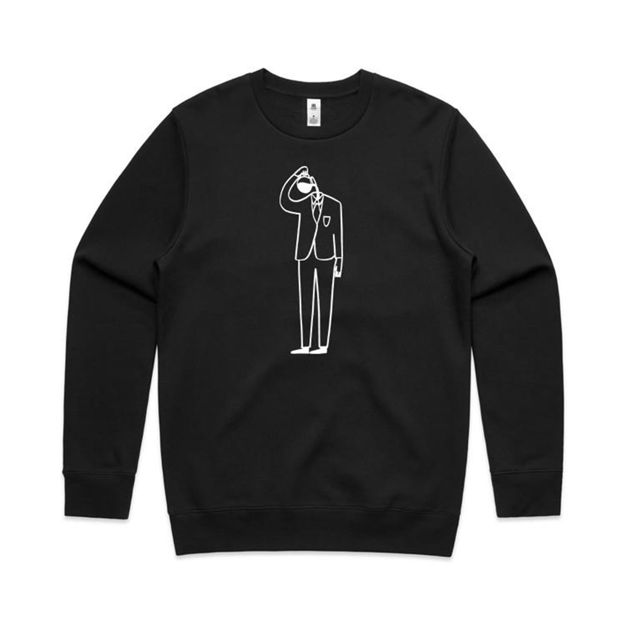 Coffee Brain - AS Colour Stencil Crew Sweatshirt Black Sweatshirt Coffee Printed In Australia