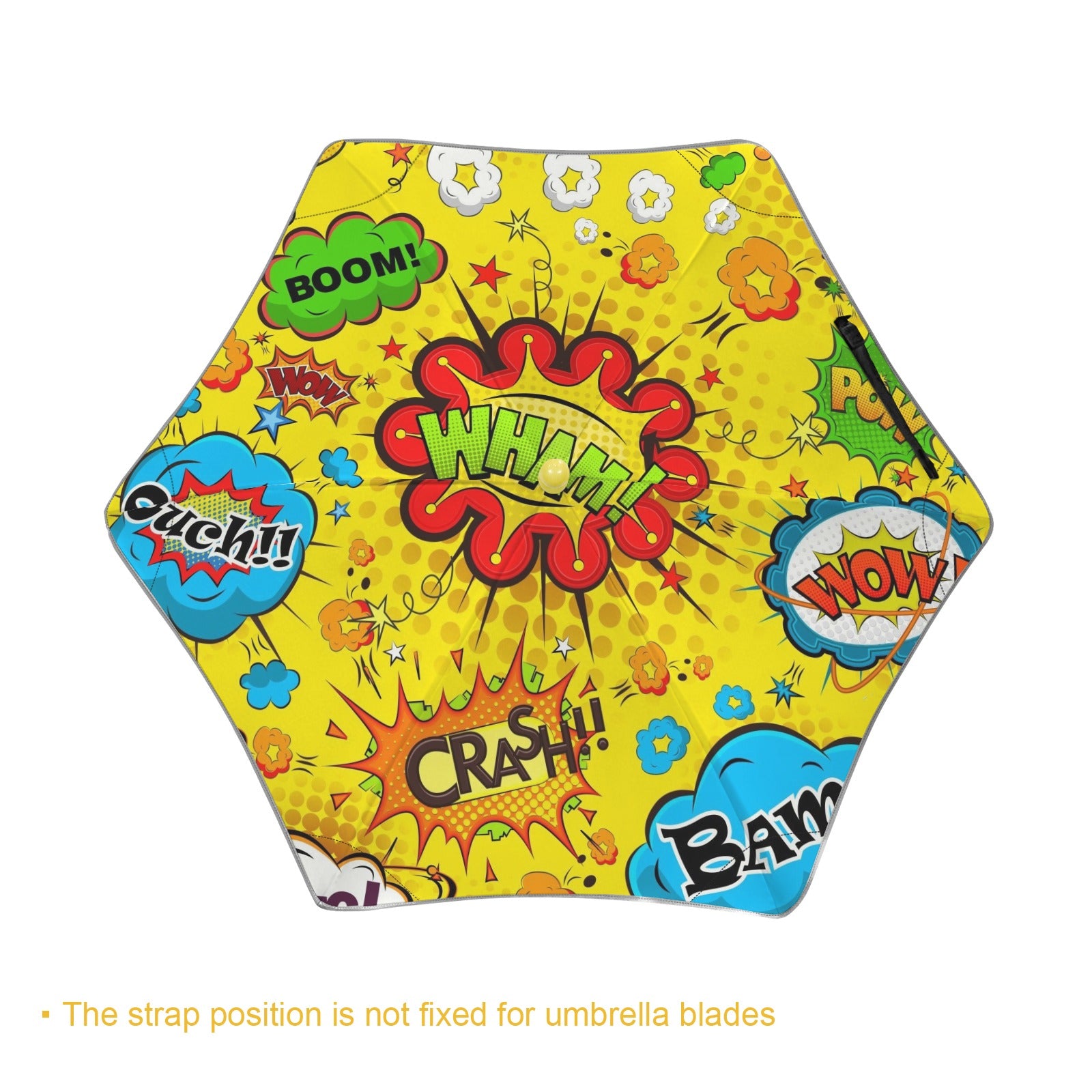 Comic Book Yellow Kids Safe Round Corner Umbrella Kids Safe Round Corner Umbrella comic Printed Offshore