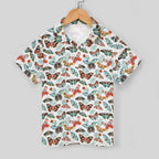 Pretty Moths And Butterflies Kids Youth Short Sleeve Button Up Shirt
