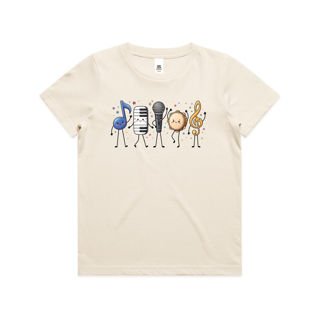Cute Music Characters Kids AS Colour T-shirt