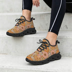 Orange Retro Floral Women's Twisted Sole Sneakers