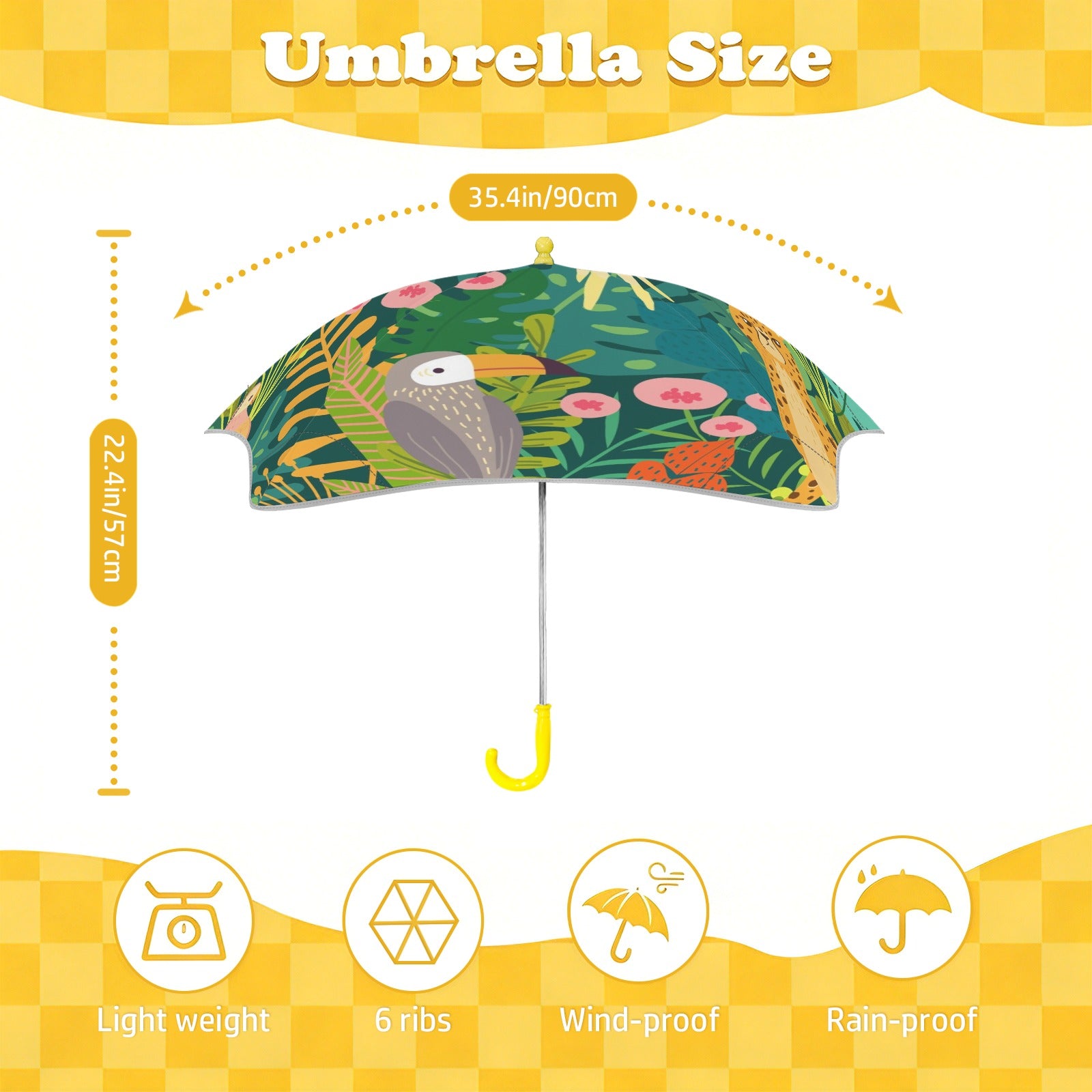 Tropical Jungle Animals Kids Safe Round Corner Umbrella Kids Safe Round Corner Umbrella animal Printed Offshore