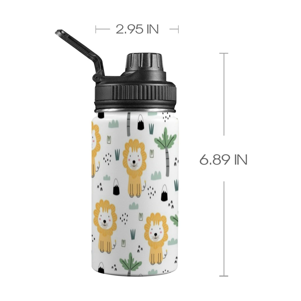 Lions Kids Water Bottle with Chug Lid (12 oz) One Size Kids Water Bottle with Chug Lid animal Printed Offshore