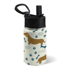 Dachshund Sausage Dog 12oz Kids Water Bottle with Straw Lid