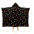 Candy Kids Hooded Blanket 100cm x 130cm Kids Hooded Blanket Food Printed Offshore