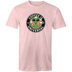 Coffee Is Universal, Alien - Mens T-Shirt Pink Mens T-shirt Coffee Printed In Australia Sci Fi