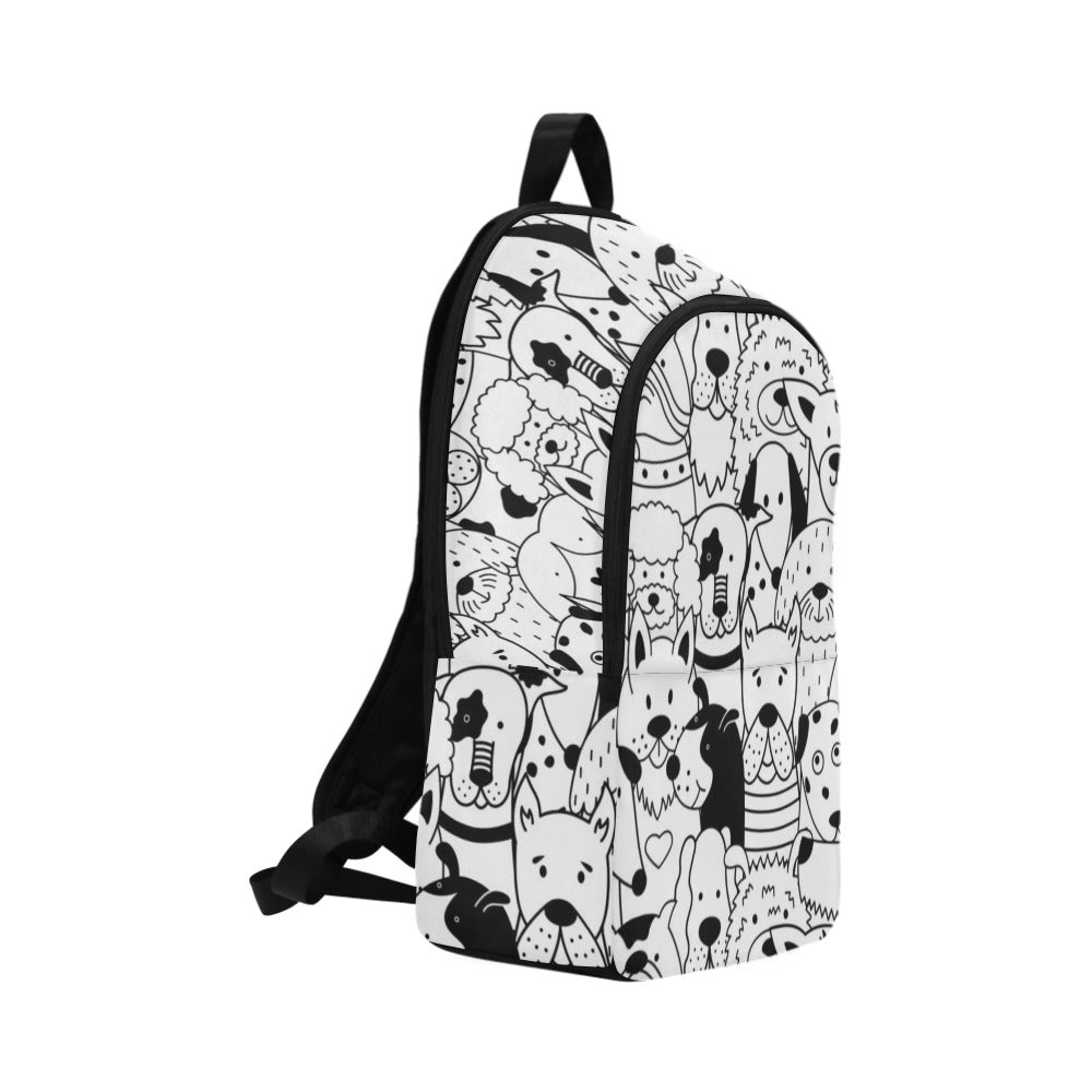 Black And White Dogs - Fabric Backpack