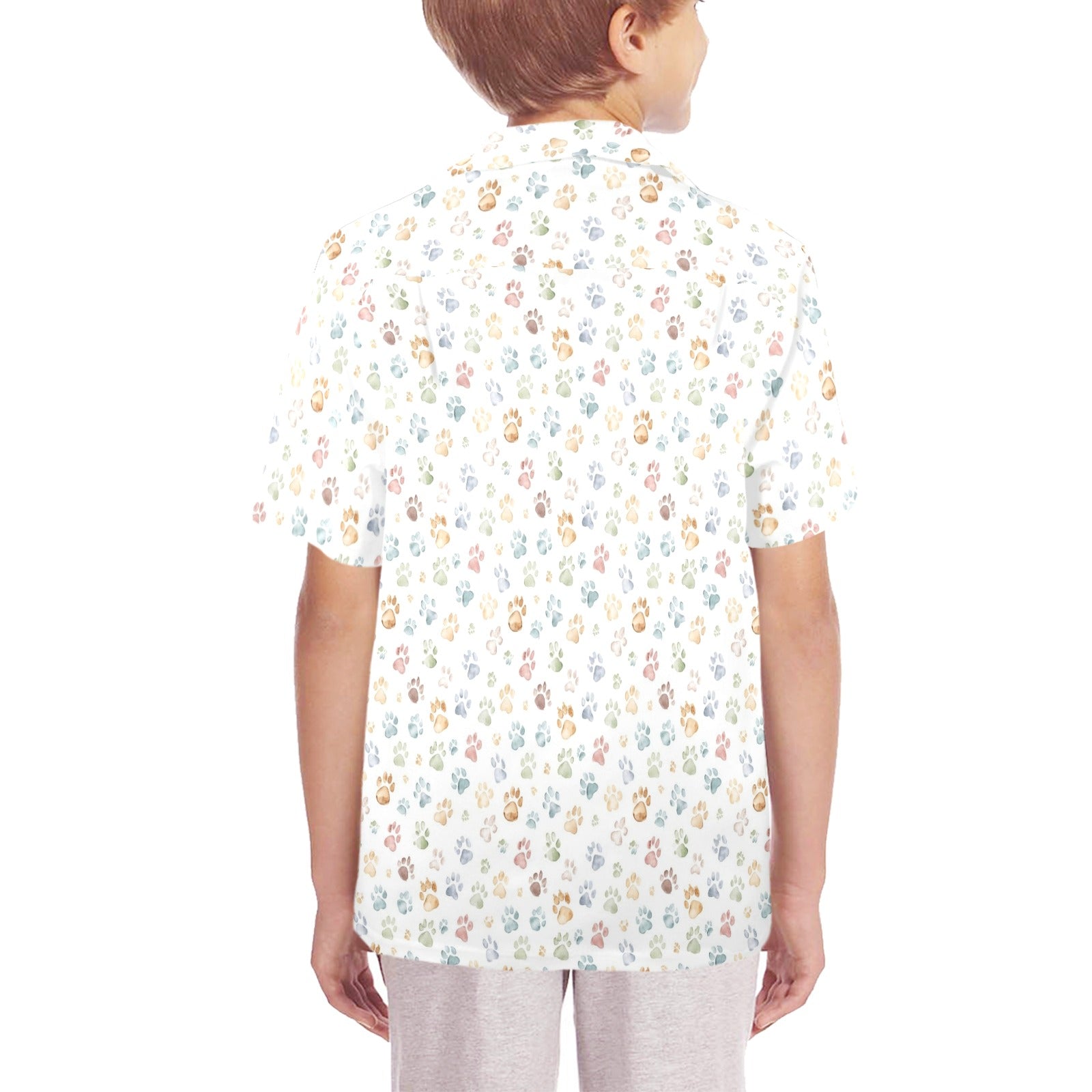 Paw Print Senior Kids Hawaiian Shirt