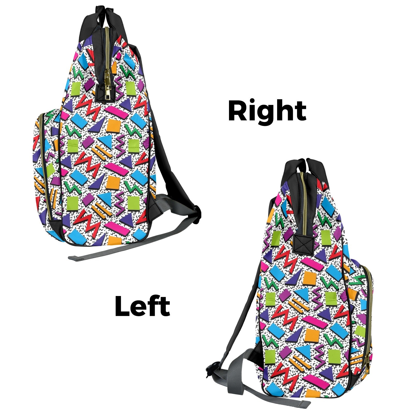 Graphic 80's Multi-Function Backpack, Nappy / Diaper Bag Multi-function Backpack, Nappy / Diaper Bag Printed Offshore Retro