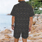 Chess Pattern Men's Hawaiian Shirt & Shorts Set Men's Hawaiian Shirt & Shorts Set Chess Games Printed Offshore