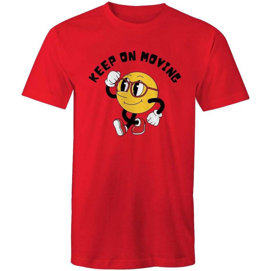 Keep On Moving - Mens T-Shirt Red Mens T-shirt Fitness Printed In Australia