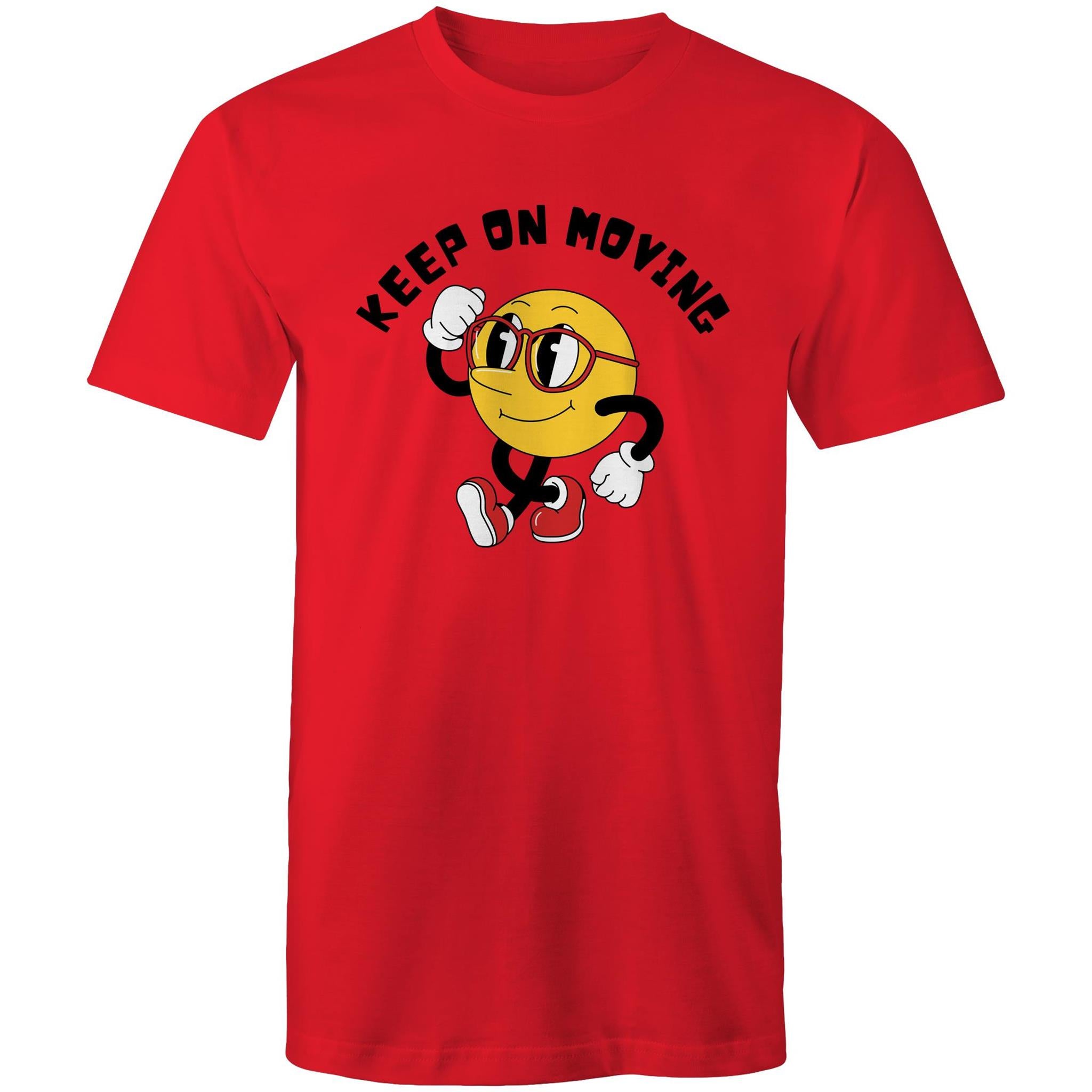 Keep On Moving - Mens T-Shirt Red Mens T-shirt Fitness Printed In Australia
