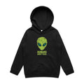 Alien, Humans Aren't Real Kids AS Colour Hoodie