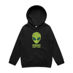 Alien, Humans Aren't Real Kids AS Colour Hoodie