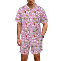 Fast Food Men's Hawaiian Shirt & Shorts Set Men's Hawaiian Shirt & Shorts Set Food Printed Offshore