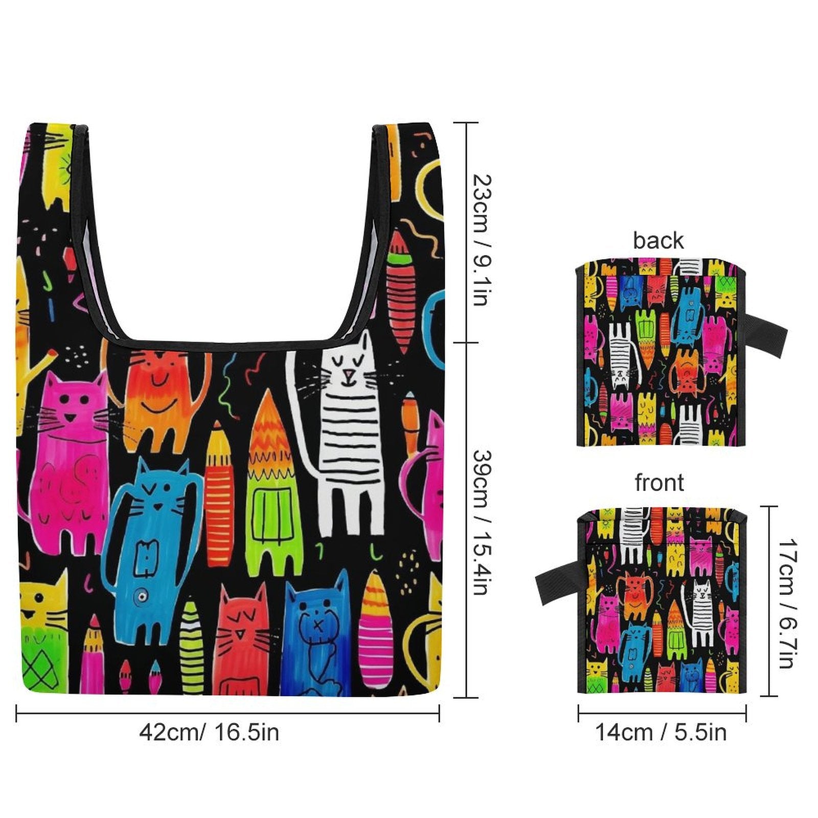 Colourful Cats - Collapsible Shopping Bag