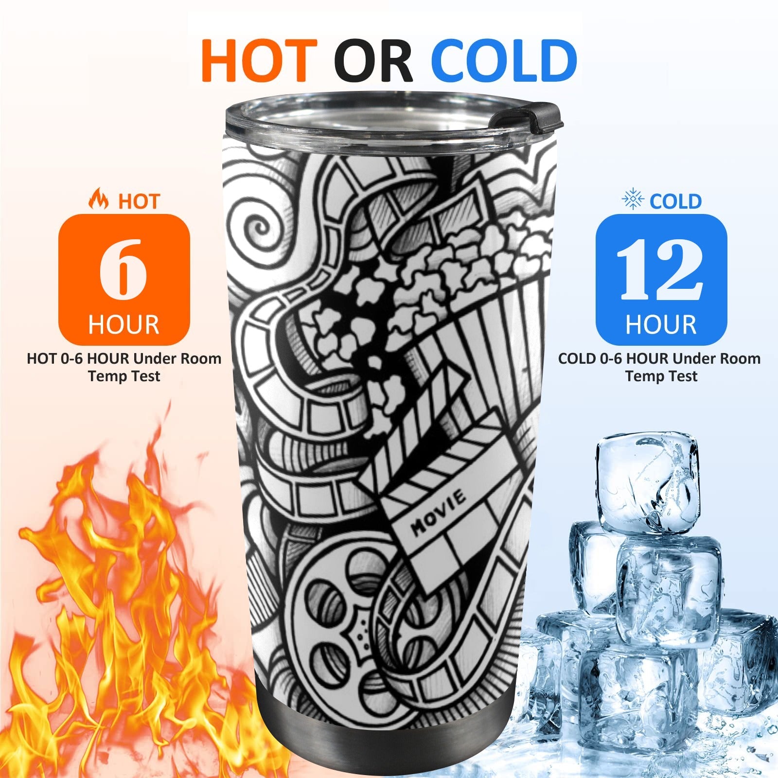 Entertainment - 20oz Mobile Tumbler with Lid (Black Lock) 20oz Travel Mug Printed Offshore