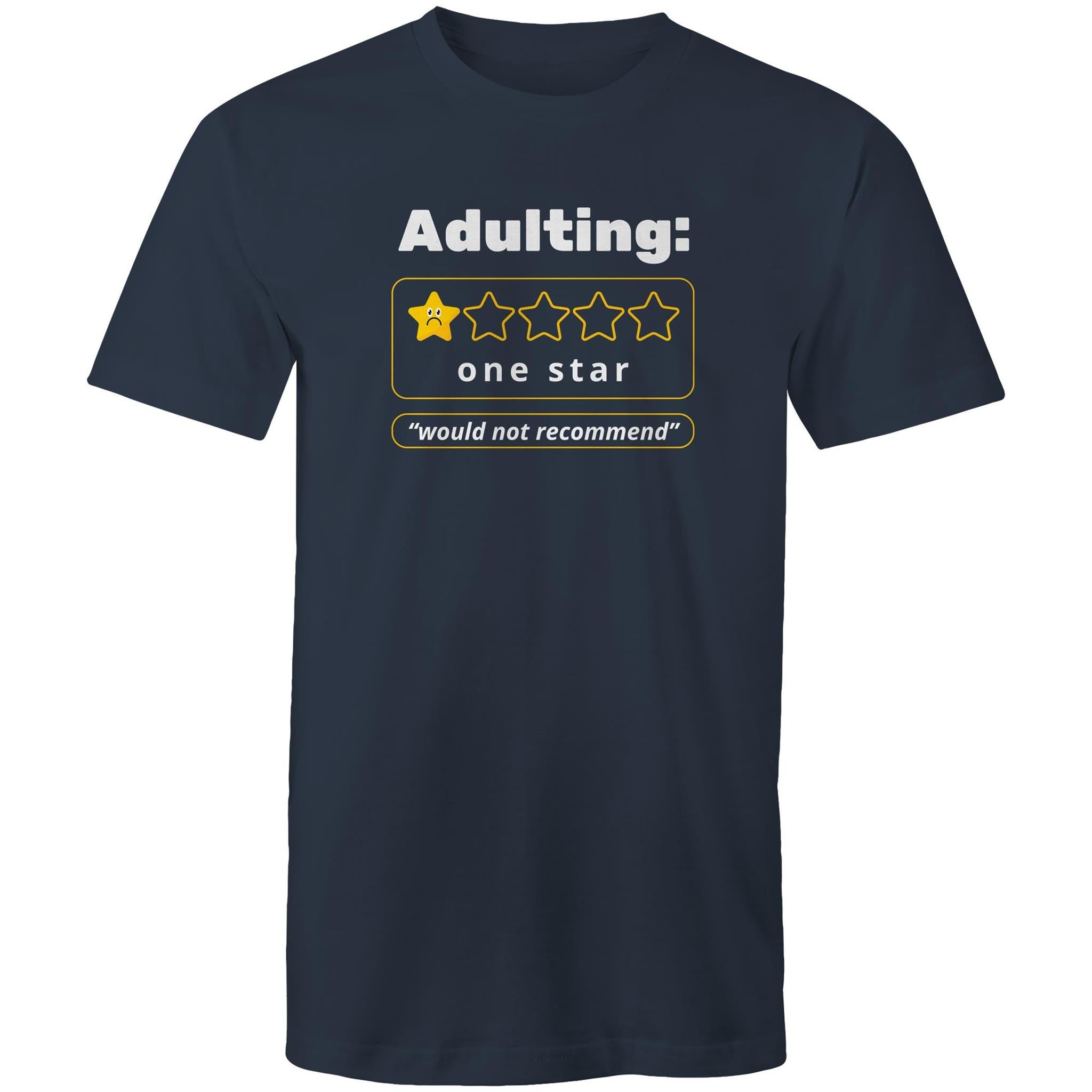Adulting, One Star - Mens T-Shirt Navy Mens T-shirt Printed In Australia