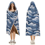 Japanese Waves Kids Hooded Blanket 100cm x 130cm