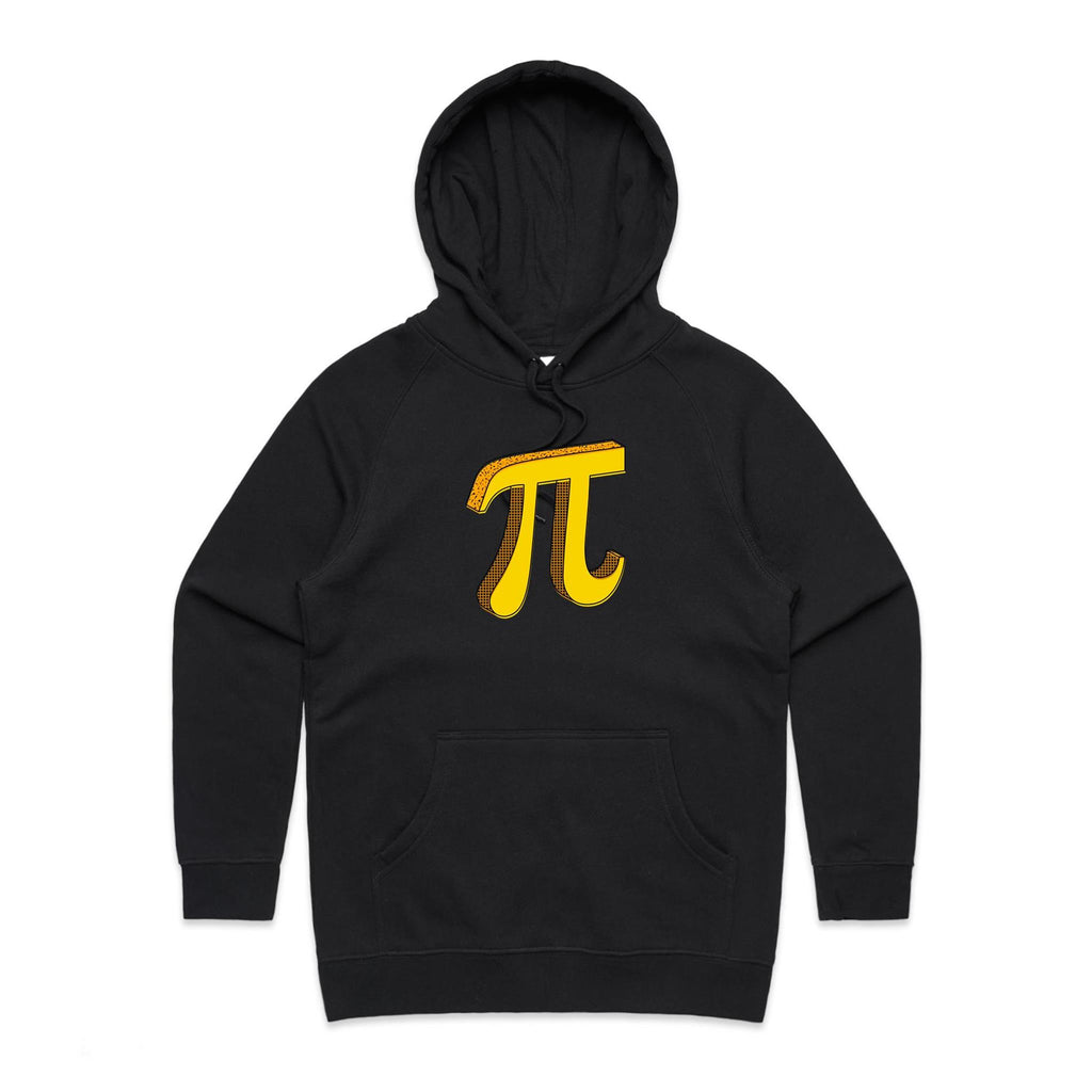 Pi - Womens Hoodie Black Womens Hoodie Maths Printed In Australia Science