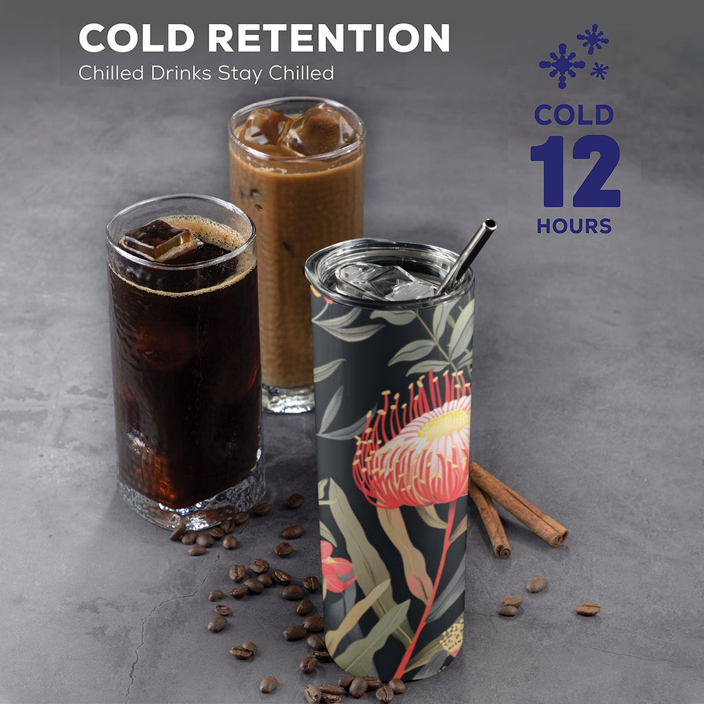 Australian Waratah Flower - 20oz Tall Skinny Tumbler with Lid and Straw