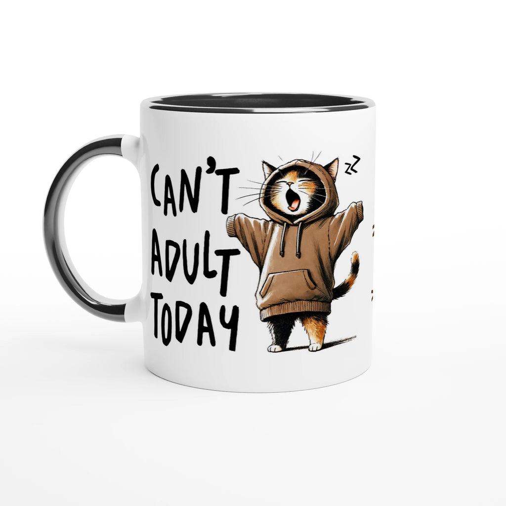 Personalise - Can't Adult Today - 11oz Ceramic Mug Ceramic Black Personalised 11oz Mug animal Globally Fulfilled