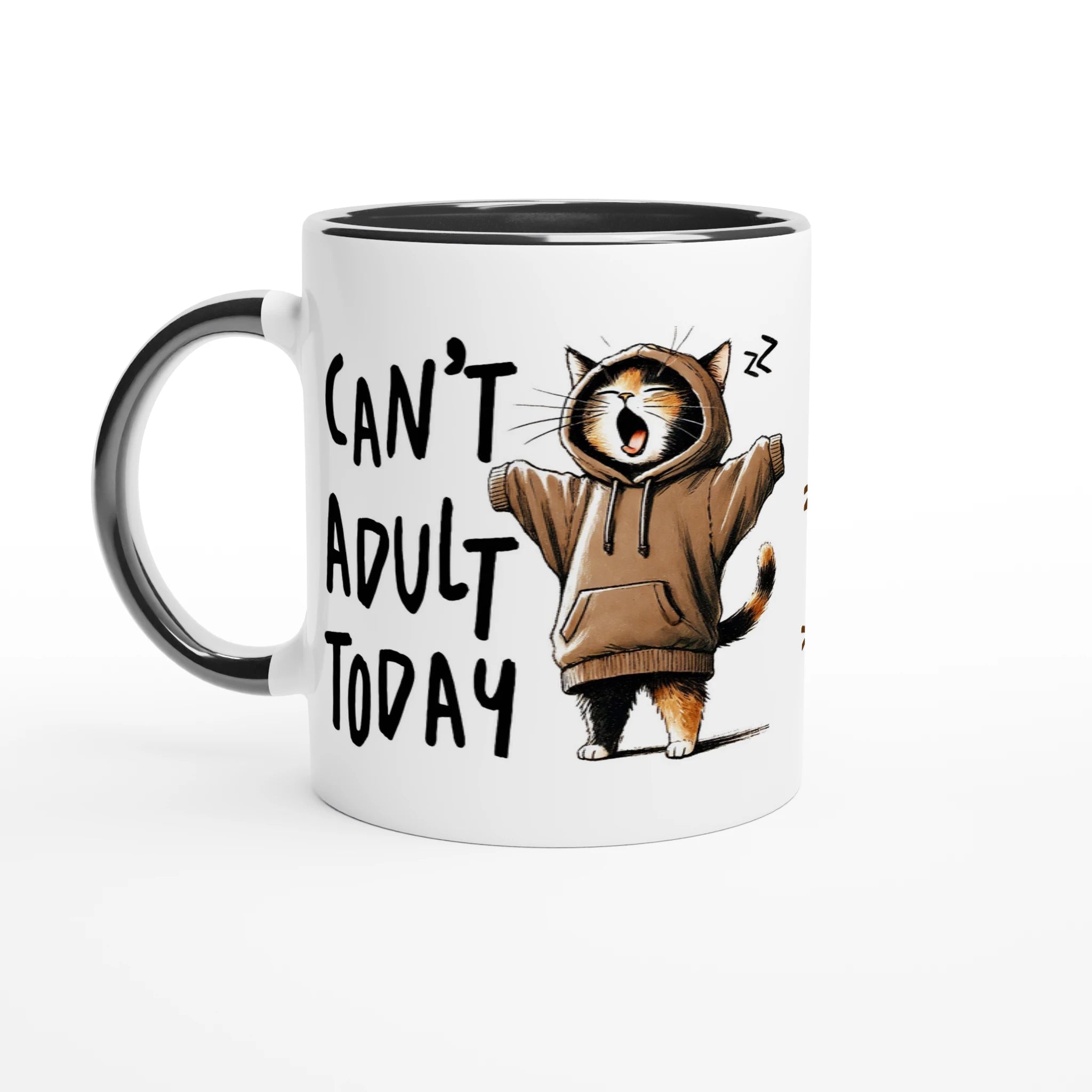 Personalise - Can't Adult Today - 11oz Ceramic Mug Ceramic Black Personalised 11oz Mug animal Globally Fulfilled