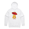 UFO, Here For The Cats Men's AS Colour Hoodie White Mens Hoodie animal Printed In Australia Sci Fi