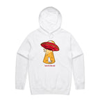 UFO, Here For The Cats - Mens Hoodie White Mens Hoodie animal Printed In Australia Sci Fi