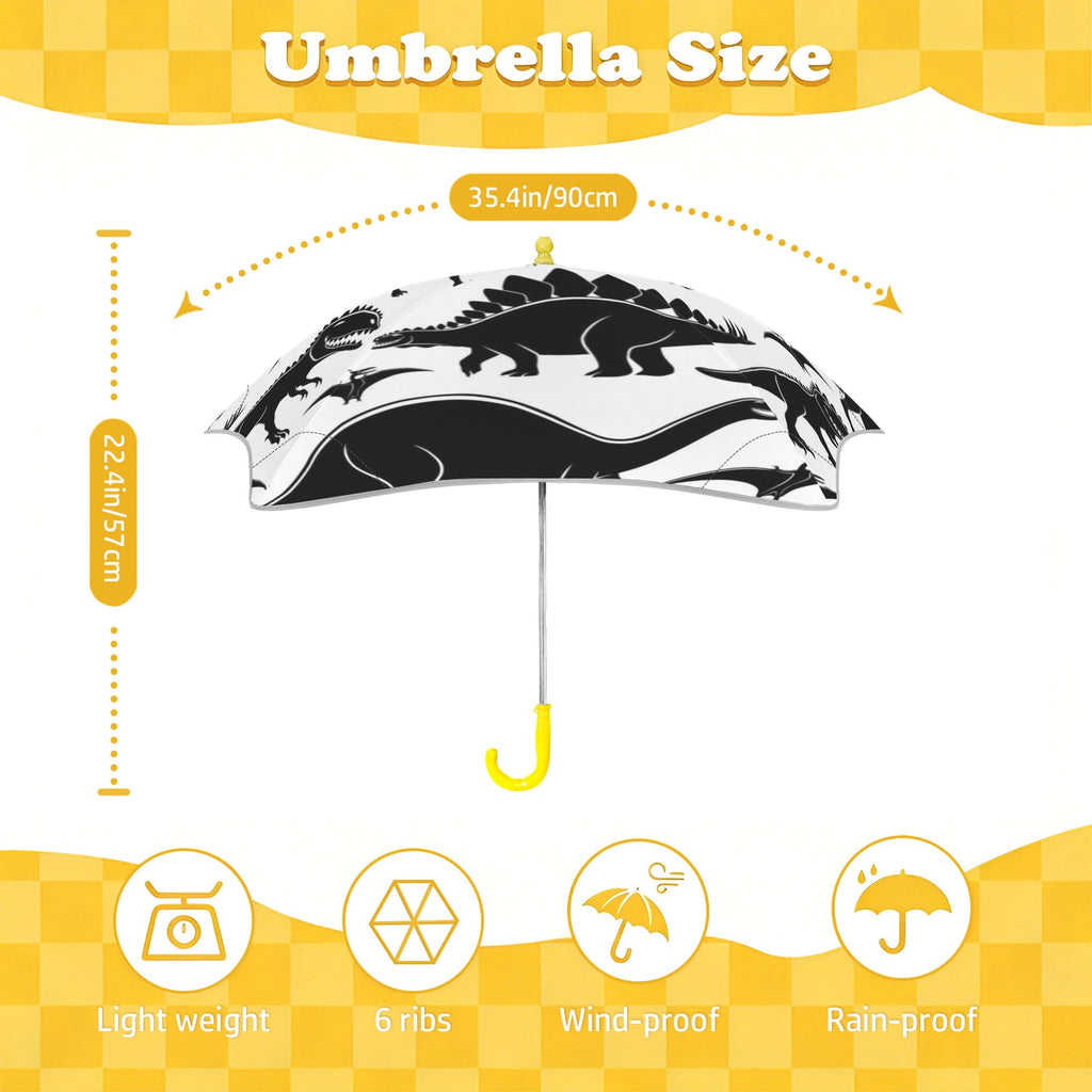 Black And White Dinosaurs Kids Safe Round Corner Umbrella Kids Safe Round Corner Umbrella animal Printed Offshore