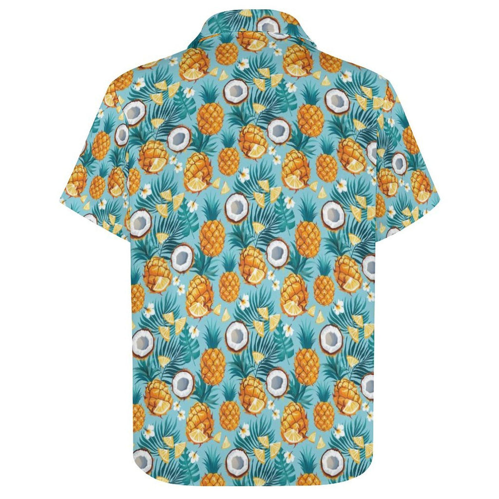 Pineapple Coconut Women's Collared Pocketless Short Sleeve Shirt